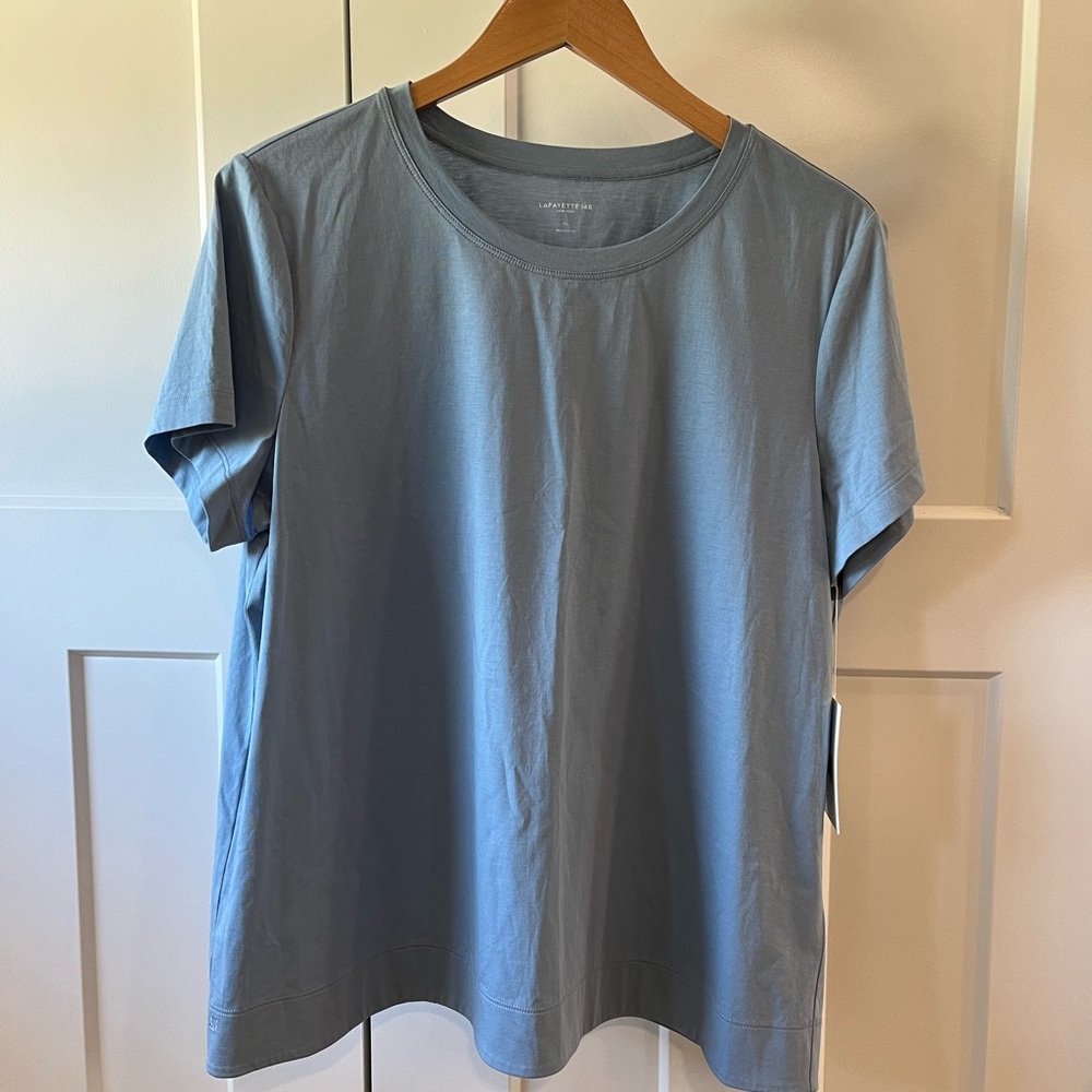 New with Tags - Lafayette 148 New York - Modern Tee, Size XL, Color: Harbor Blue